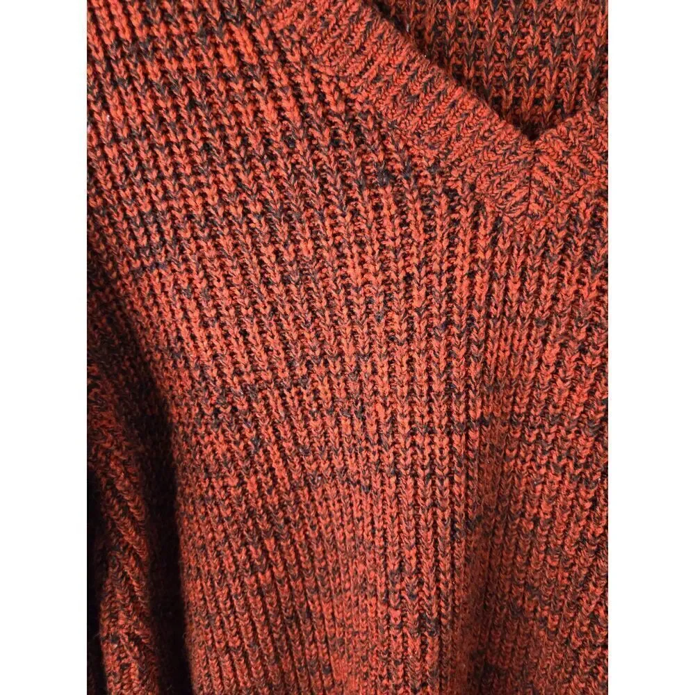 Torrid Women's Red V-Neck Marled Knit Long Sleeve Sweater Size 3 | 3X